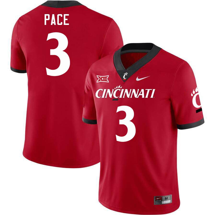 Cincinnati Bearcats #3 Deshawn Pace Big 12 Conference College Football Jerseys Stitched Sale-Red
